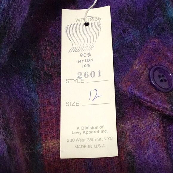 Paul Levy Wool Mohair Maxi Coat Vintage Dead Stock 80’s New Size 12 - Picture 15 of 15